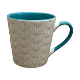 Tazas de porcelana color blanco corazones 380ml